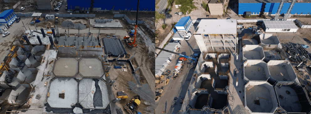 360-degree aerial photo comparison