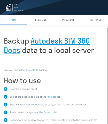SIGNAX Backup utility for Autodesk CDE system
