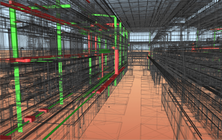 Clashes, visible in BIM model
