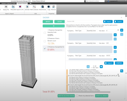 Creating any custom checks via BIM Checker in SIGNAX